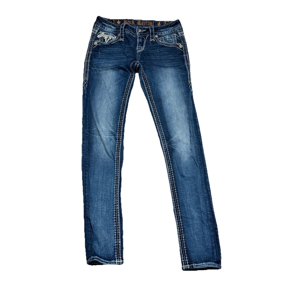 Rock Revival Women's‎ Jeans Size 24  Skinny Style Codee RhineStone Heavy Stitch